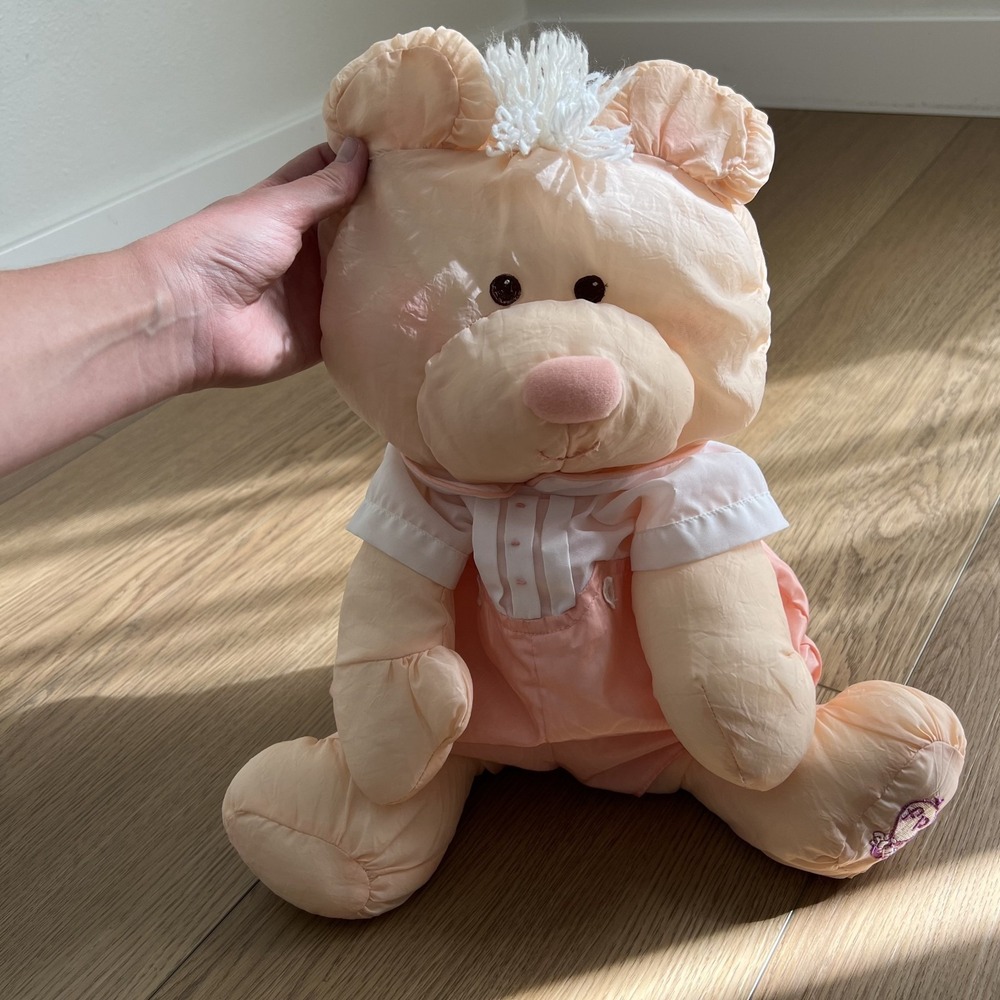 Vintage 1986 Puffalump Fisher Price Peach Bear